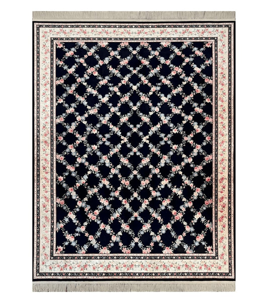 Karastan Rug 8.8 x 12, Garden of Eden #509/1270, Ebony Trellis, Vintage Discontinued Wool Pile Karastan Carpet