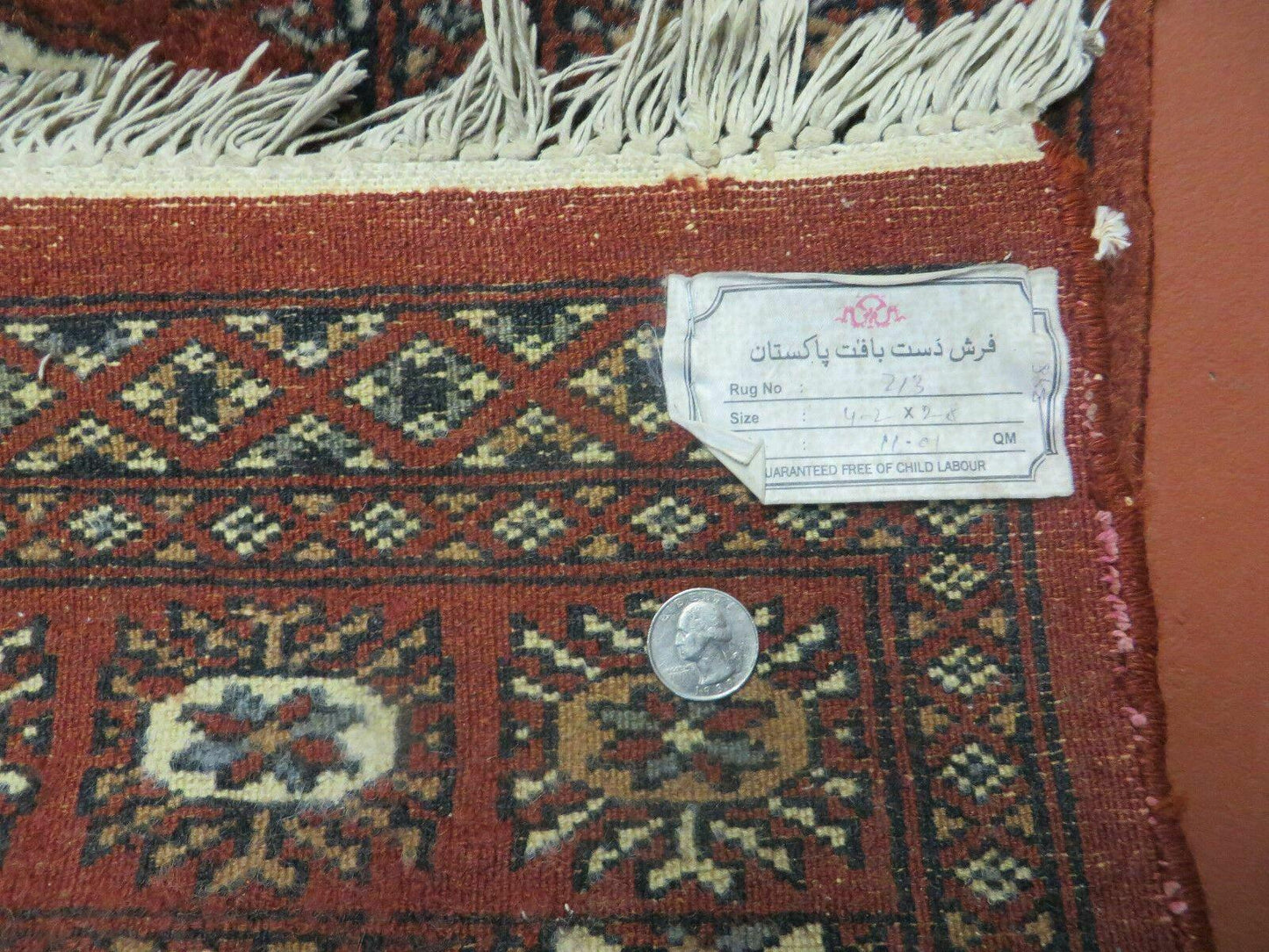 3' X 4' Vintage Handmade Pakistan Turkoman Bokhara Fine Woven Wool Rug - Nuvé
