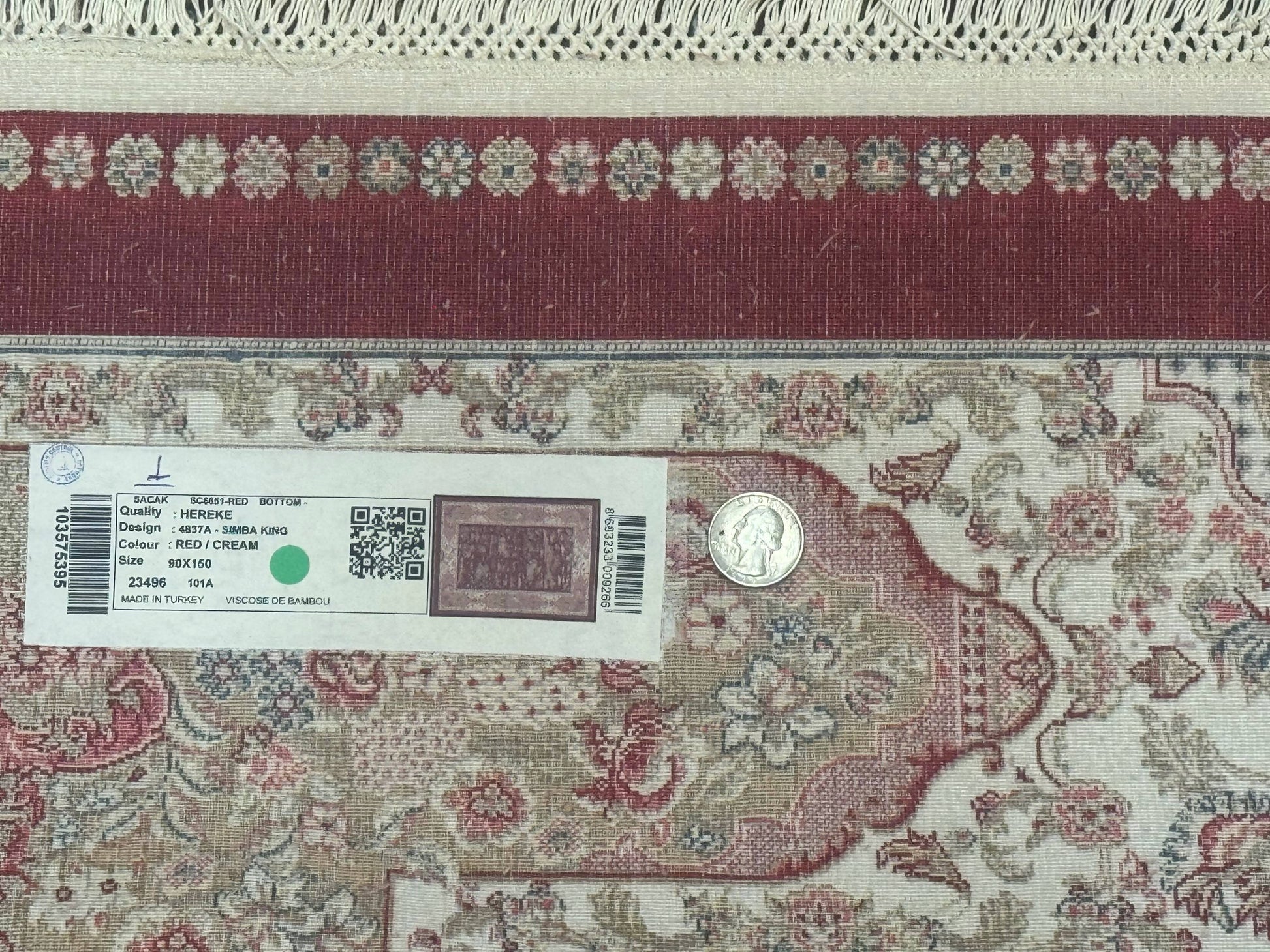 Turkish Silk Rug 3x5, Hunting Design, Dark Red & Ivory, Bamboo Silk, New - Nuvé