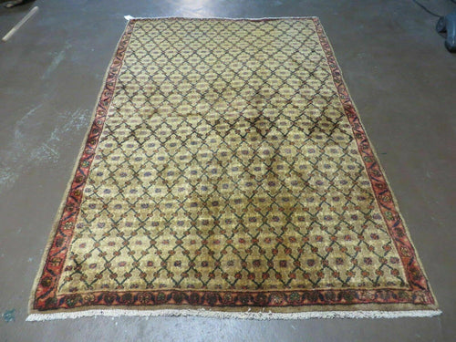 4' X 6' Handmade Indian Allover Wool Rug Camel Hair Color #119 - Nuvé