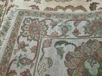 4x12 Vintage Oriental Runner Rug Hand Knotted Indian Agra Wool Tea Washed Beige - Nuvé