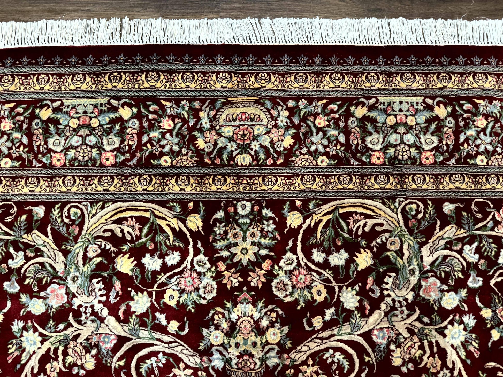 Burgundy Persian Rug 8x10, Pak Persian Floral Carpet, Very Fine 300 KPSI - Nuvé