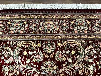 Burgundy Persian Rug 8x10, Pak Persian Floral Carpet, Very Fine 300 KPSI - Nuvé