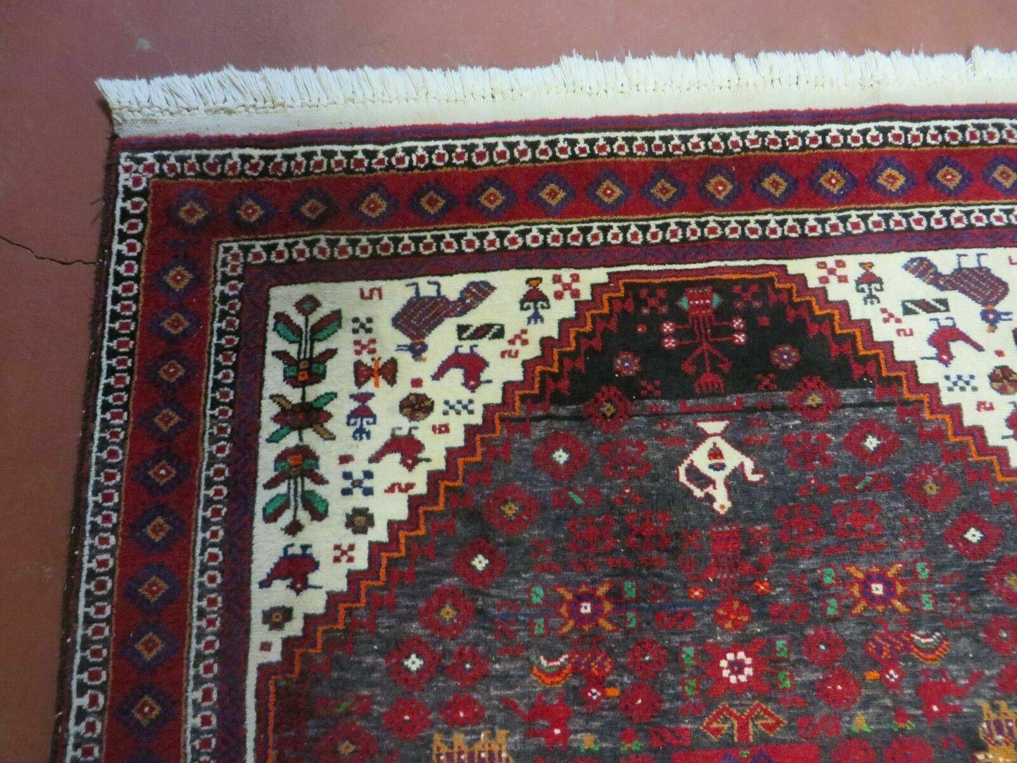 4' X 7' Vintage Handmade Indian Jaipur Rug Bird Carpet - Nuvé