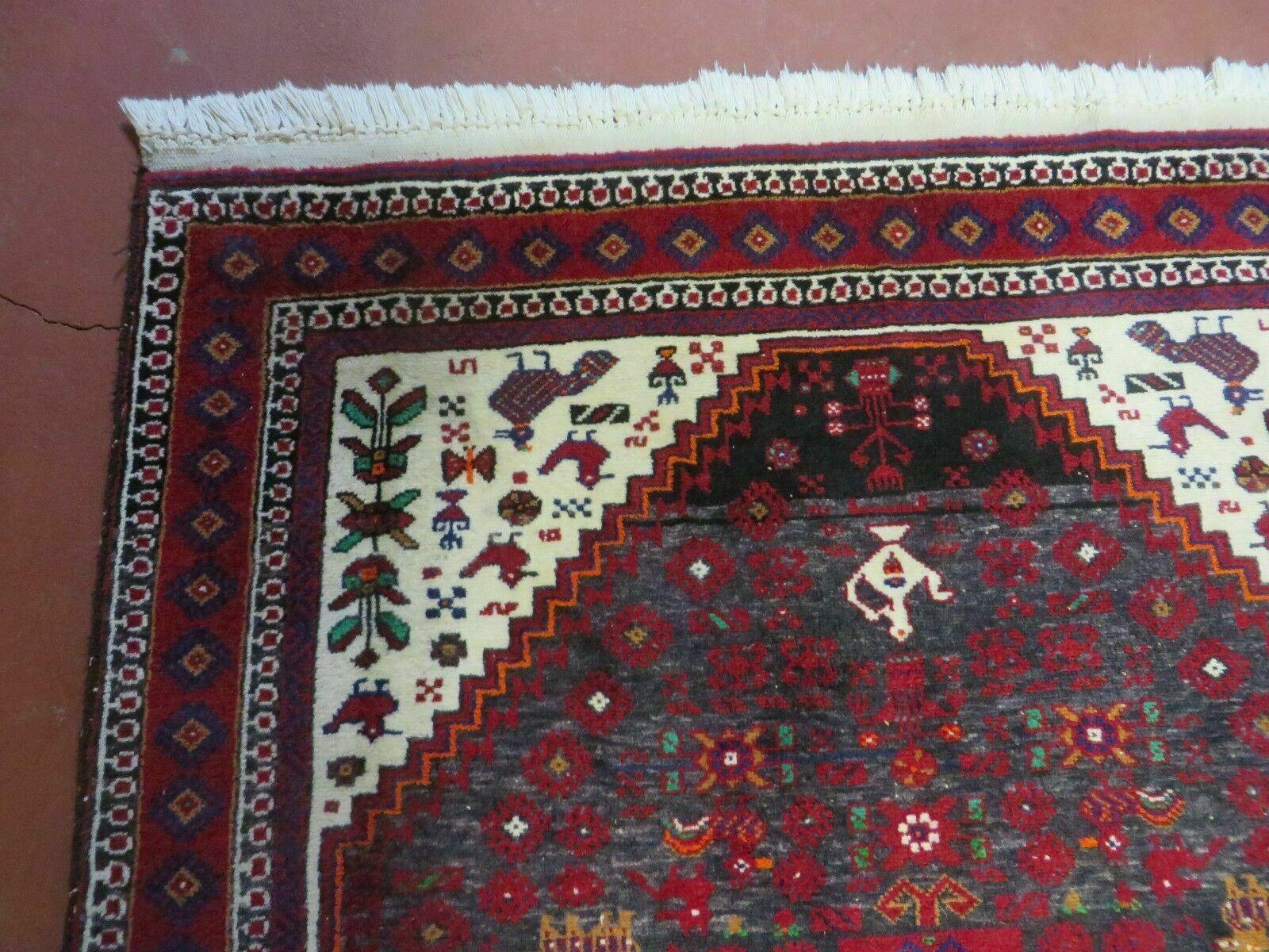 4' X 7' Vintage Handmade Indian Jaipur Rug Bird Carpet - Nuvé