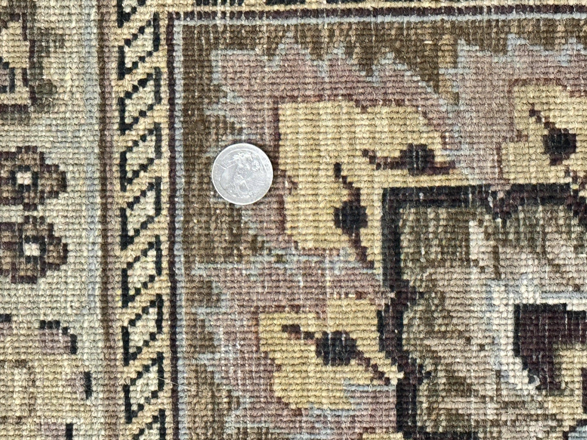 Indo Persian Rug 9x12, Floral Allover, Midnight Blue, Handmade Vintage Wool Oriental Carpet - Nuvé