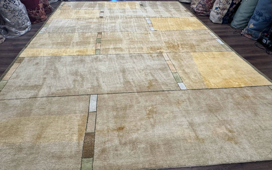 Tufenkian Tibetan Rug 12x16, Handmade Wool Modern Area Rug, Palace Size Carpet - Nuvé