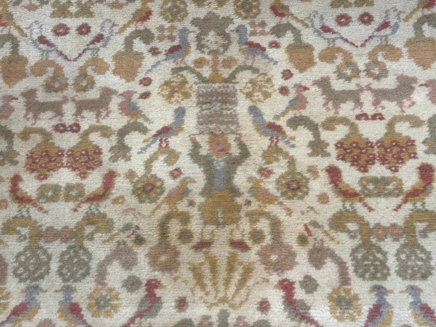 Large Spanish Portuguese Rug 9x15, Beige, Vintage, Allover Pattern, Wool - Nuvé