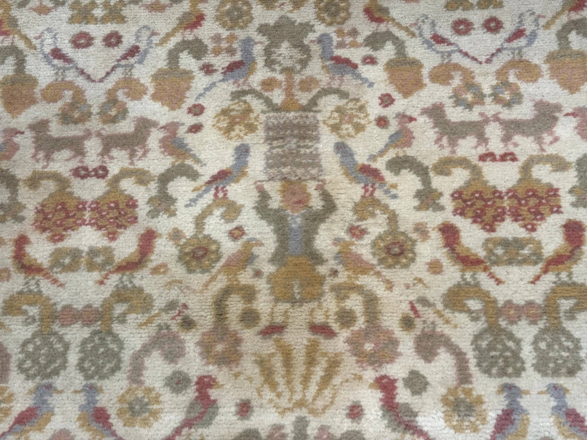 Large Spanish Portuguese Rug 9x15, Beige, Vintage, Allover Pattern, Wool - Nuvé