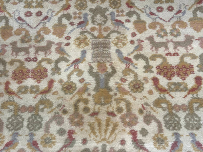 Large Spanish Portuguese Rug 9x15, Beige, Vintage, Allover Pattern, Wool - Nuvé