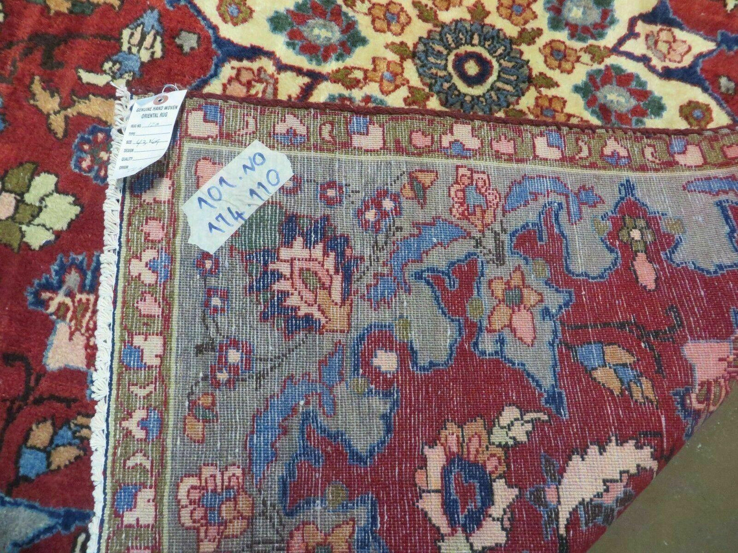4' X 6' Antique Handmade India Floral Oriental Wool Rug Vegetable Dyes #120 - Nuvé
