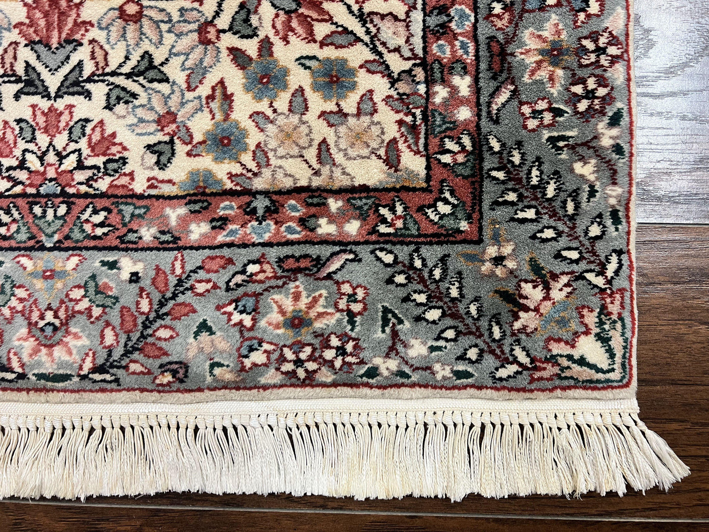 Sino Persian Runner Rug 2.7 x 10, Floral Kirman Lavar Carpet for Hallway, Cream, Handmade Wool Vintage Rug - Nuvé