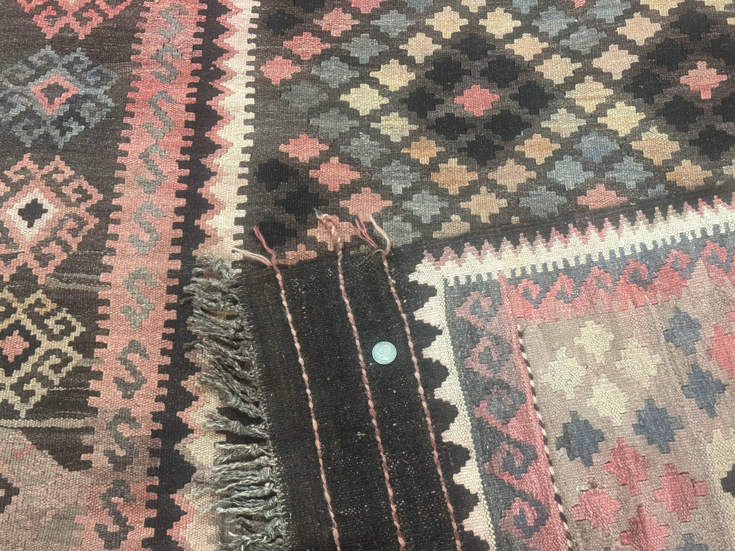 Persian Kurdish Kilim Rug 8x10, Large Flatweave Tribal Bohemian Rug, Vintage Zarand Kilim - Nuvé