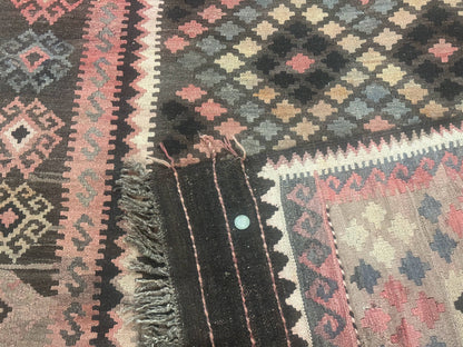Persian Kurdish Kilim Rug 8x10, Large Flatweave Tribal Bohemian Rug, Vintage Zarand Kilim - Nuvé