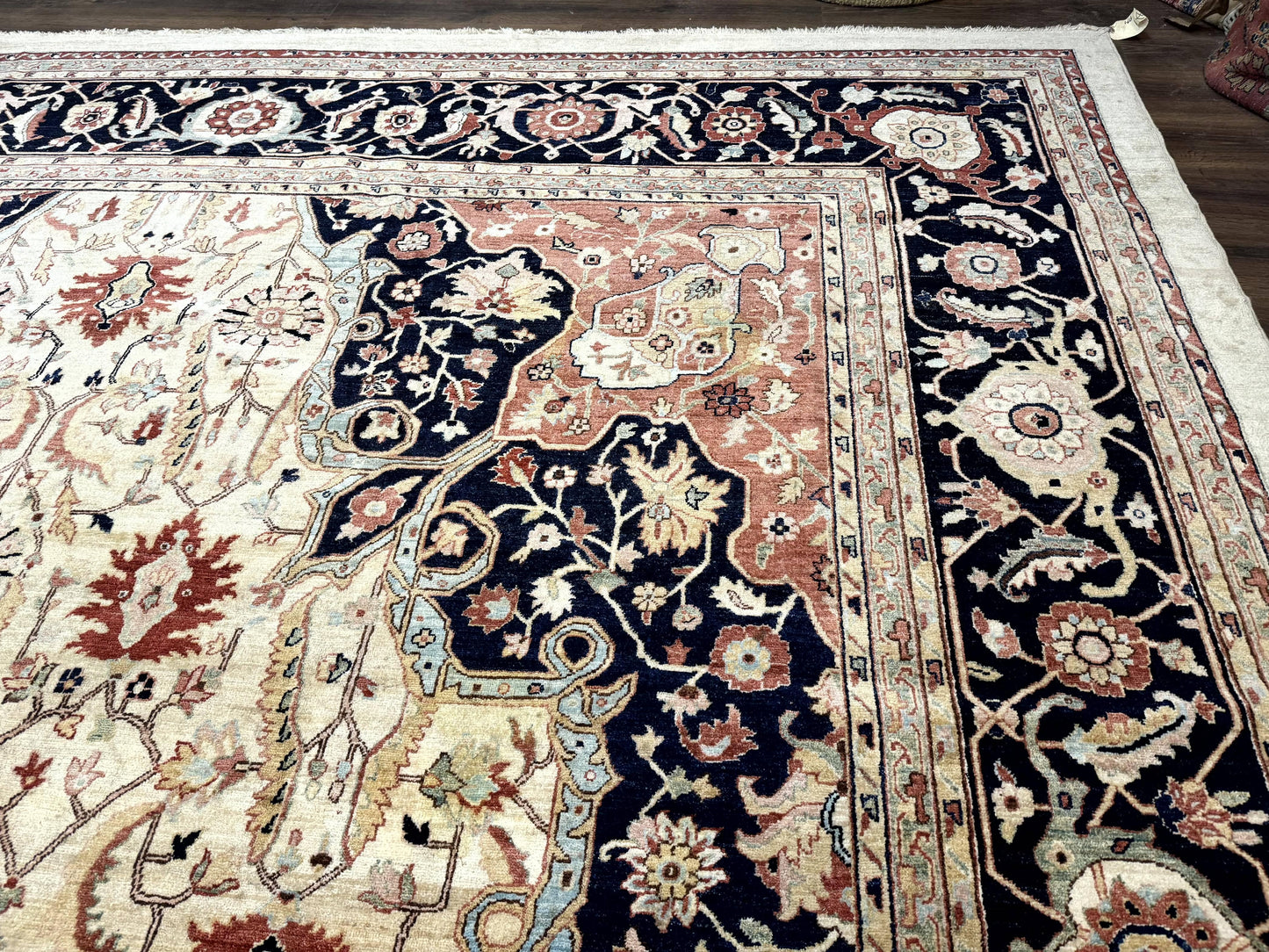 Large Palace Sized Stark Carpet 13x19, Traditional Wool Handmade Rug, Beige - Nuvé