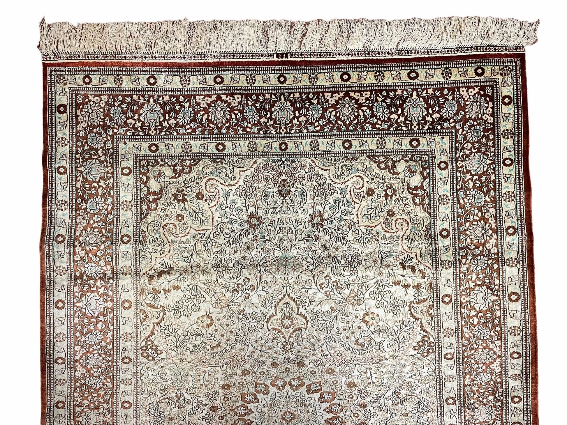 4' X 6' Vintage Fine Handmade Chinese Oriental Silk Rug 400 KPSI Wow - Nuvé