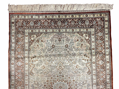 4' X 6' Vintage Fine Handmade Chinese Oriental Silk Rug 400 KPSI Wow - Nuvé