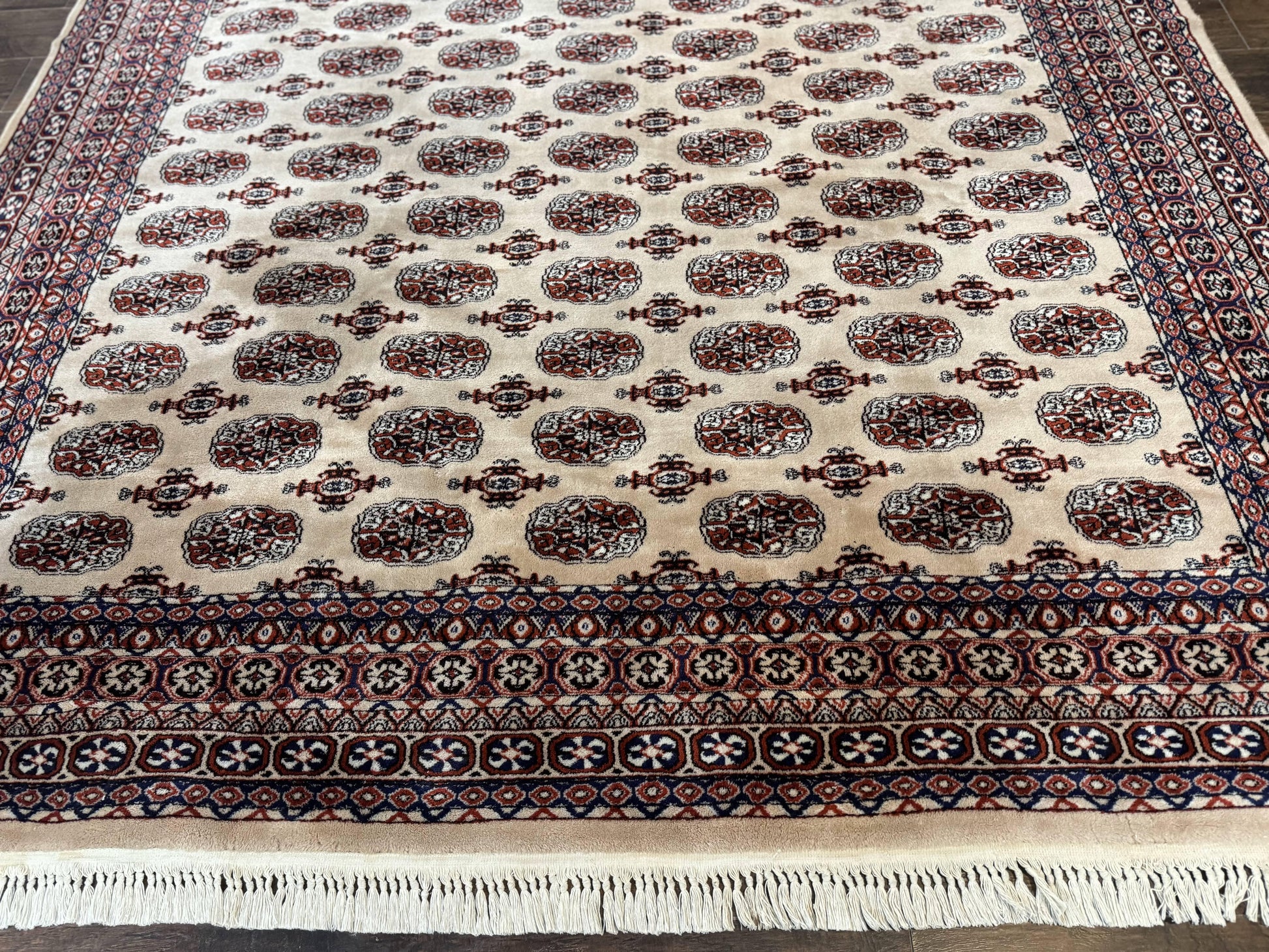 Karastan Rug 8.2 x 11.6 Beige Bokhara, Wool Pile, Vintage Discontinued Karastan Area Rug, Belgium Power Loomed Rug - Nuvé
