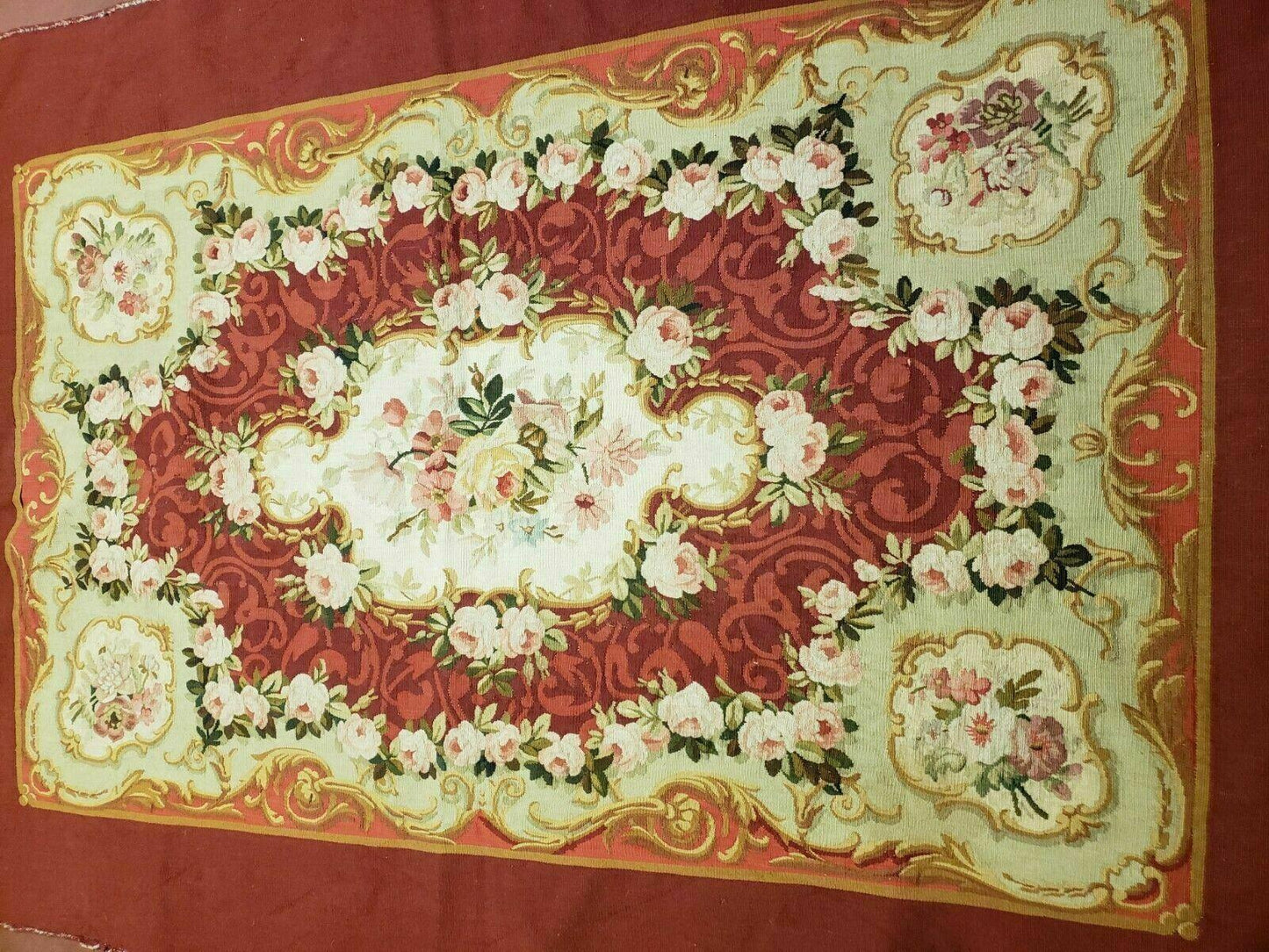 3' X 5' Antique Handmade French Aubusson Weave Savonnerie Needlepoint Rug Nice - Nuvé