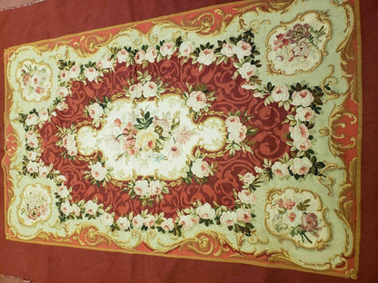 3' X 5' Antique Handmade French Aubusson Weave Savonnerie Needlepoint Rug Nice - Nuvé