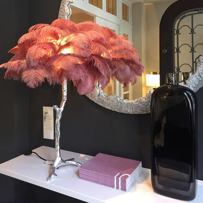Ostrich Feather Table Lamp - Nuvé