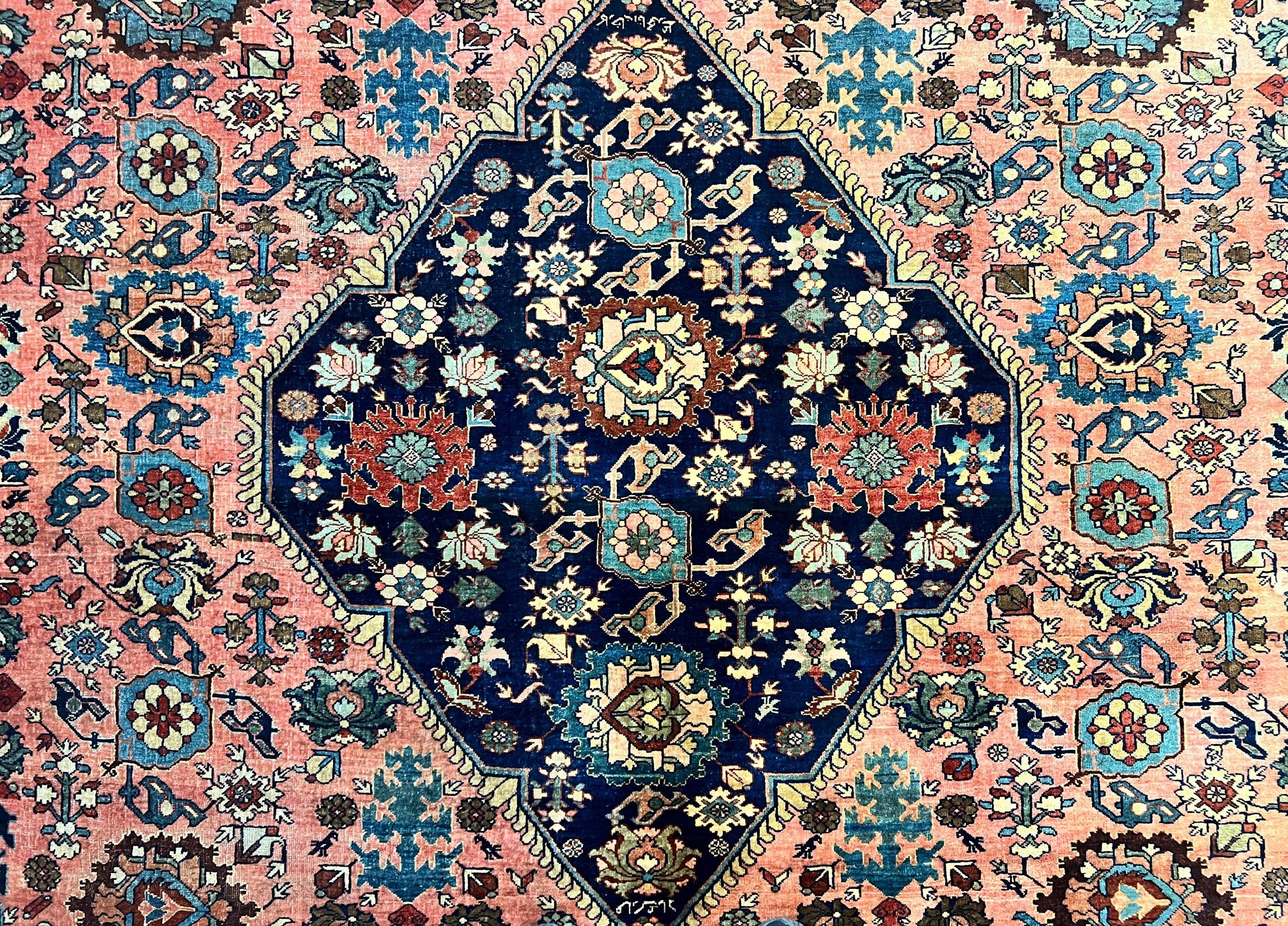 Rare Persian Sarouk Farahan Rug 9x15 – Antique Wool Carpet, Signed By Master Weaver - Nuvé