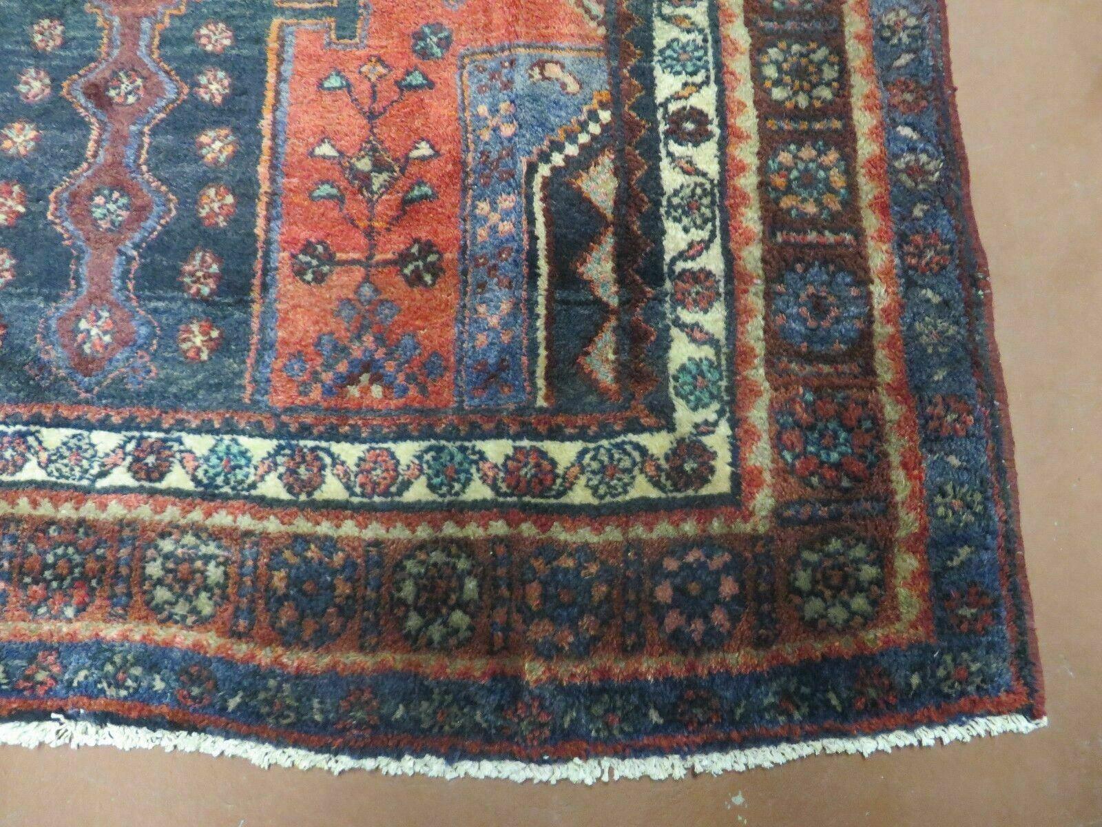 4' X 9' Antique Handmade Turkish Tribal Oriental Geometric Wool Rug # 605 - Nuvé
