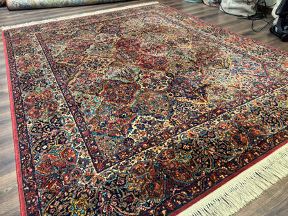 Karastan Rug 8.8 x 10.6, Multicolor Panel Kirman Rug #717, Original 700 Series, Wool - Nuvé