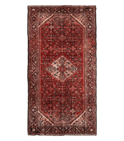 5' 6" X 10' Antique Handmade India Floral Oriental Wool Rug Veg Dyes Red Nice