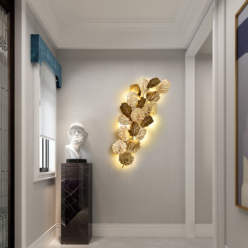 Gold Leaf Handmade Wall Sconce - Nuvé