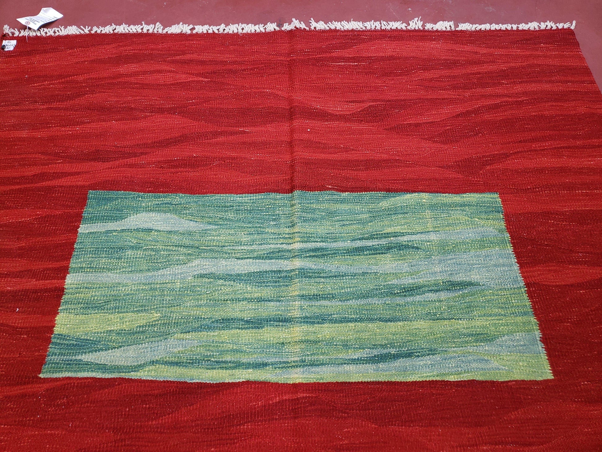 Red Turkish Kilim Rug, 5x7 - 6x8 Rugs, Red and Green Kilim Carpet, Kilim Area Rugs, Flatweave No Pile Rug, New Turkish Rug, Handmade Kilim - Nuvé
