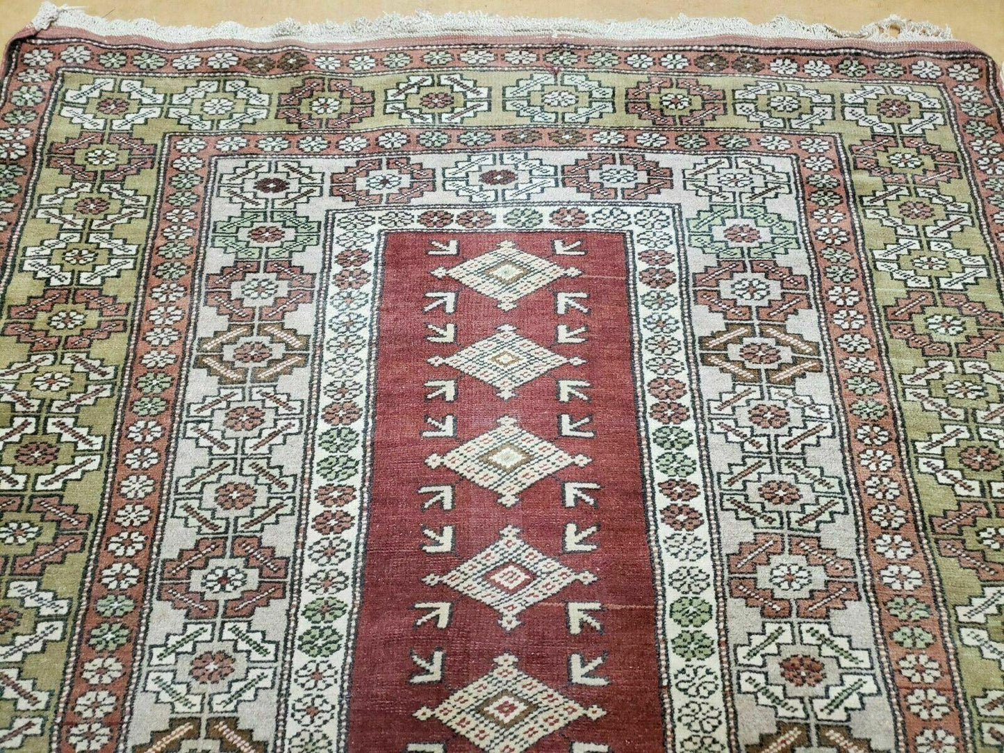 4' X 8' Antique Handmade Turkish Melas Oushak Wool Rug - Nuvé