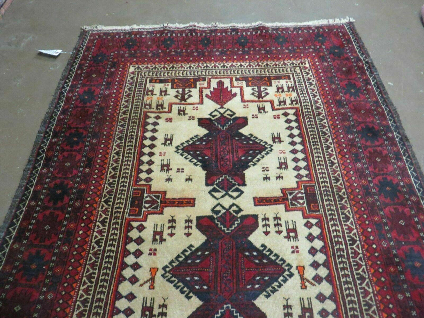 4' X 7' Vintage Handmade Pakistan Turkoman Bokhara Balouch Woven Wool Rug Nice - Nuvé