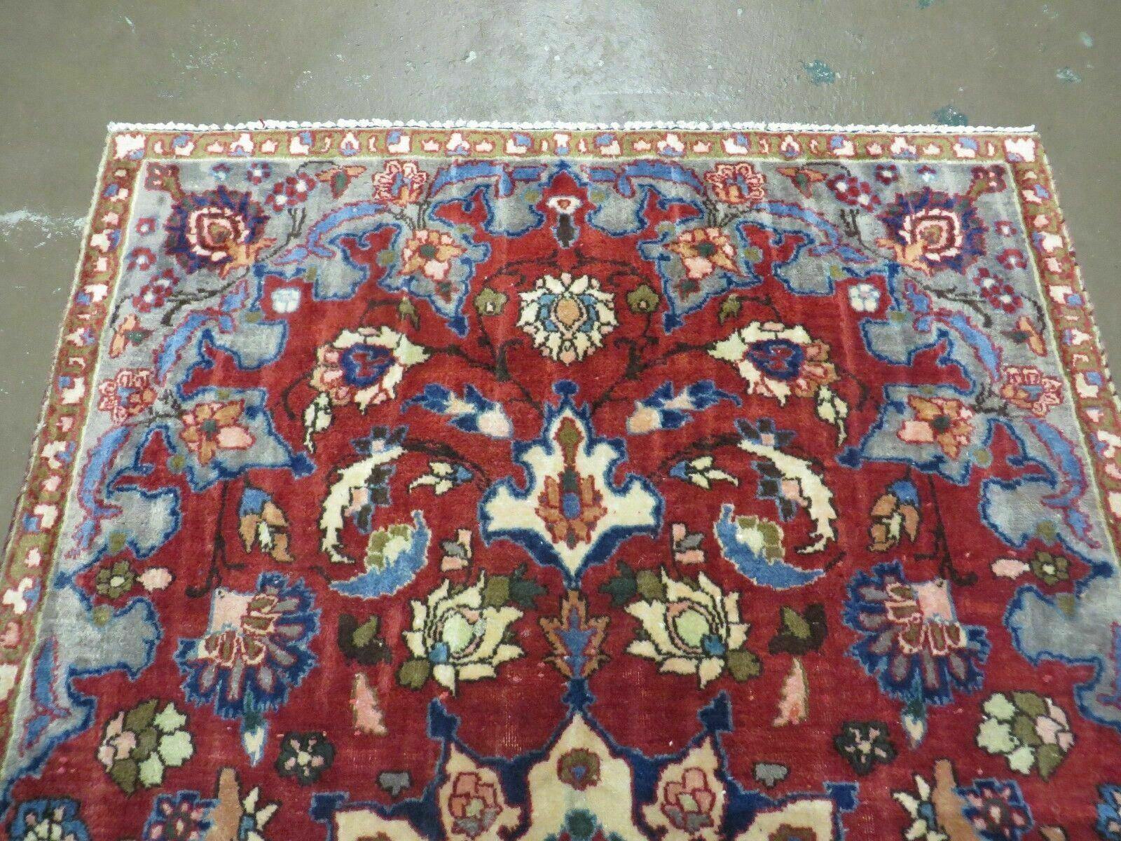 4' X 6' Antique Handmade India Floral Oriental Wool Rug Vegetable Dyes #120 - Nuvé