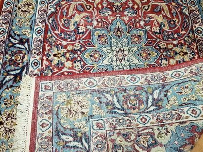 3' 5" X 5' 8" Vintage Handmade Turkish Wool Rug Carpet Vegetable Dyes Nice Red - Nuvé
