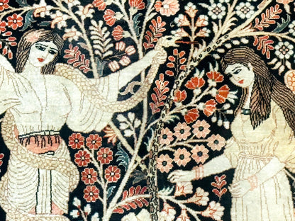 Stunning Sino Persian Pictorial Rug 2.7 x 4, Garden of Eden Adam & Eve Tree of Life Design, Extremely Fine 580 KPSI, Masterpiece - Nuvé