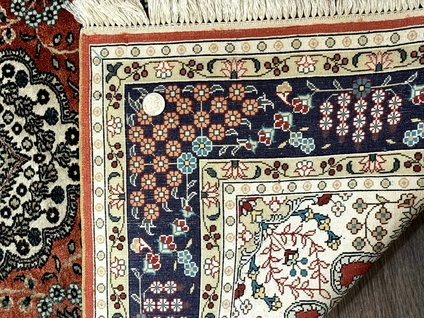Turkish Silk Runner Rug 3x8, Short Runner Rug, Red, Floral Medallions, Very Fine 360 KPSI, 3 x 8 Runner - Nuvé