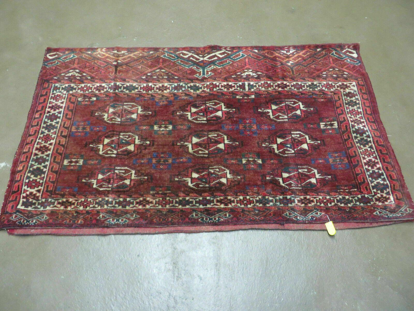 2.5' X 4' Antique Handmade Bokhara Turkoman Yamud Wool Rug Kilim Backing NICE - Nuvé