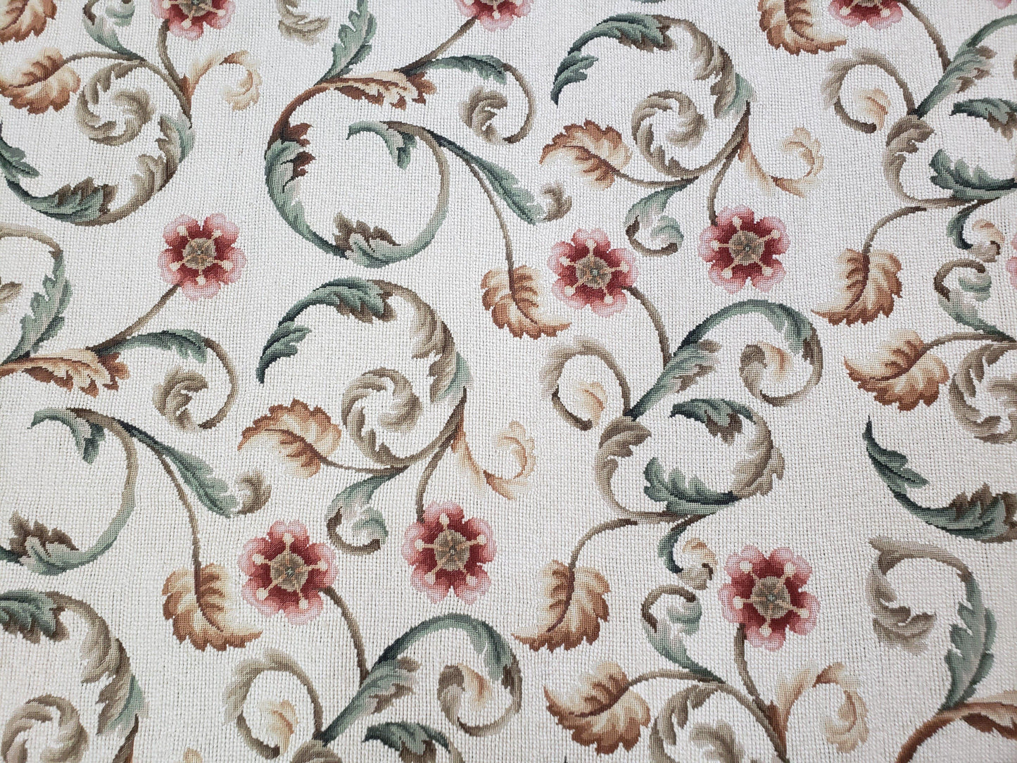 Needlepoint Rug 9x12, European Aubusson Design, Floral Allover Garden Pattern, New Needlepoint Area Rug, Ivory Rug, Hand Woven, Flatweave - Nuvé