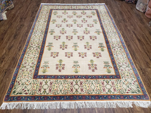Tufenkian Rug 5.9 x 8.6, Tibetan Nepalese Rug, Hand Knotted, Soft Shiny Wool, Repeated Motifs, Contemporary Modern, Area Rug 6x9, Vintage - Nuvé