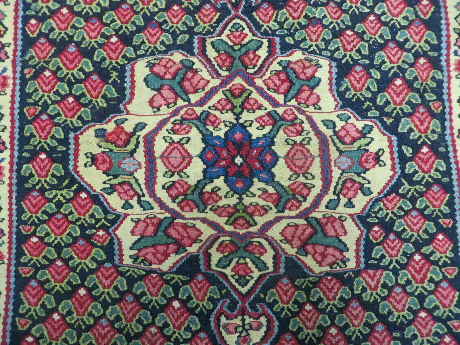 4' X 6' Vintage Handmade Turkish Flat weave Rug Tribal - Nuvé
