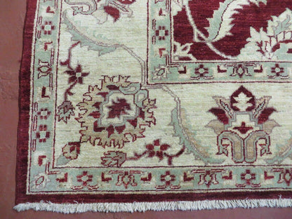 8' X 10' Vintage Fine Handmade Peshawar Agra Chobi Rug