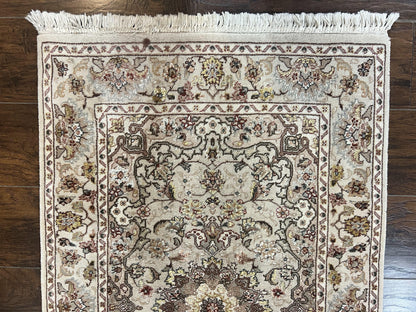 Sino Persian Rug 2.5 x 4, Hand Knotted Oriental Carpet, Small Persian Rug, Floral Medallion, Wool, Vintage - Nuvé