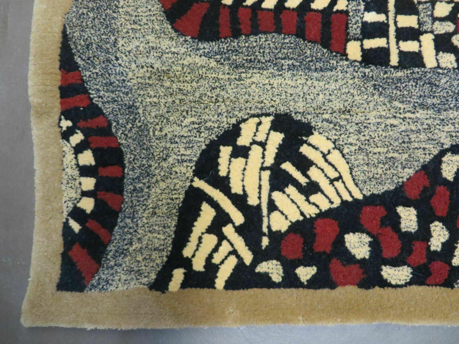 3' X 4' Vintage Hand Crafted Israel Wool Rug Carpet Wall Hanging Signed Hebrew - Nuvé