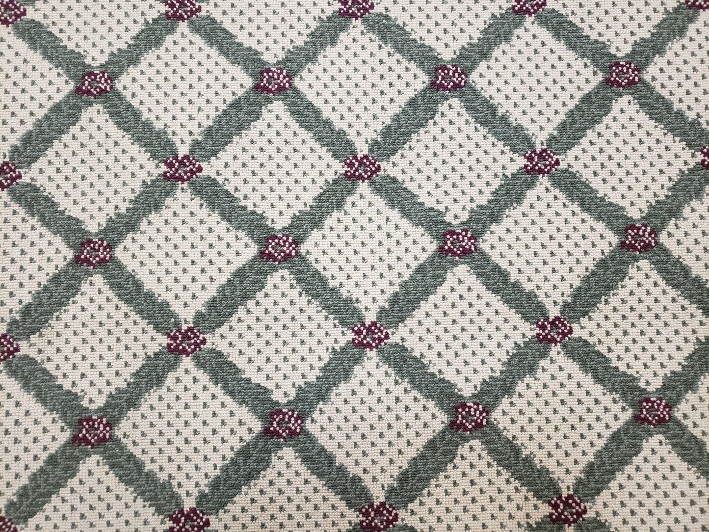 4x5 Panel Design Rug, 4' x 5' Power-Loomed Vintage Rug, Beige & Pine Green Carpet - Nuvé
