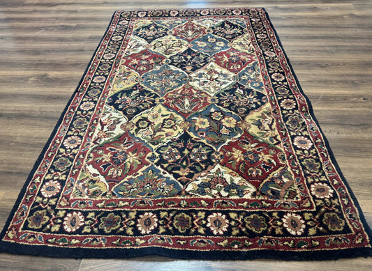 Panel Design Wool Rug 5x8 Multicolor Hand Tufted Vintage Carpet - Nuvé