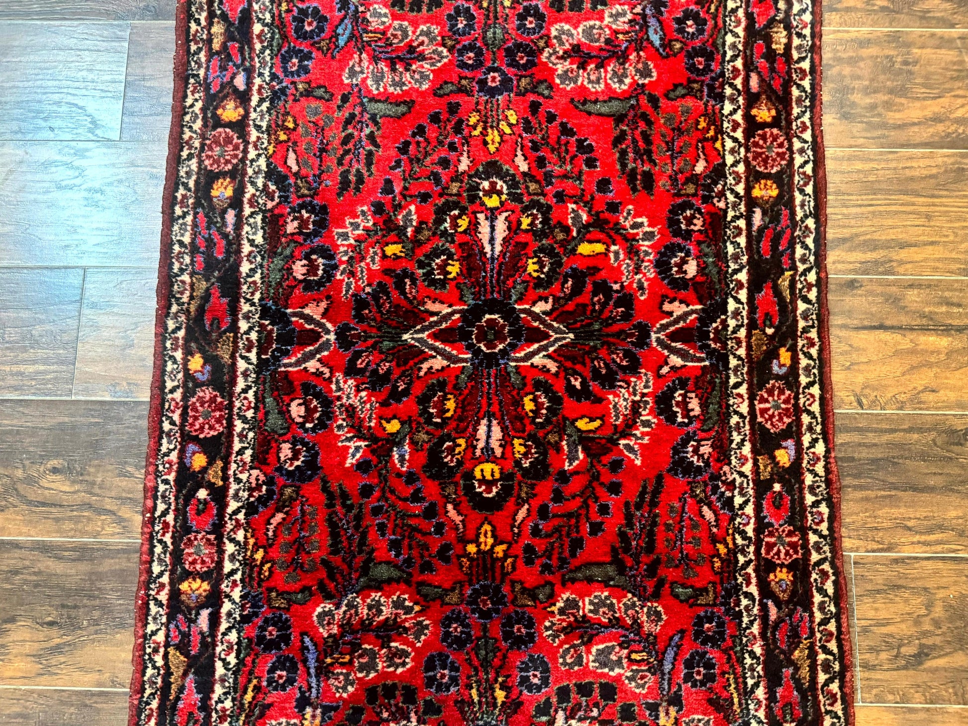 Persian Rug 3x5, Red Tribal Rug, Semi Antique, Wool Rug 3 x 5, Persian Hamadan Rug - Nuvé