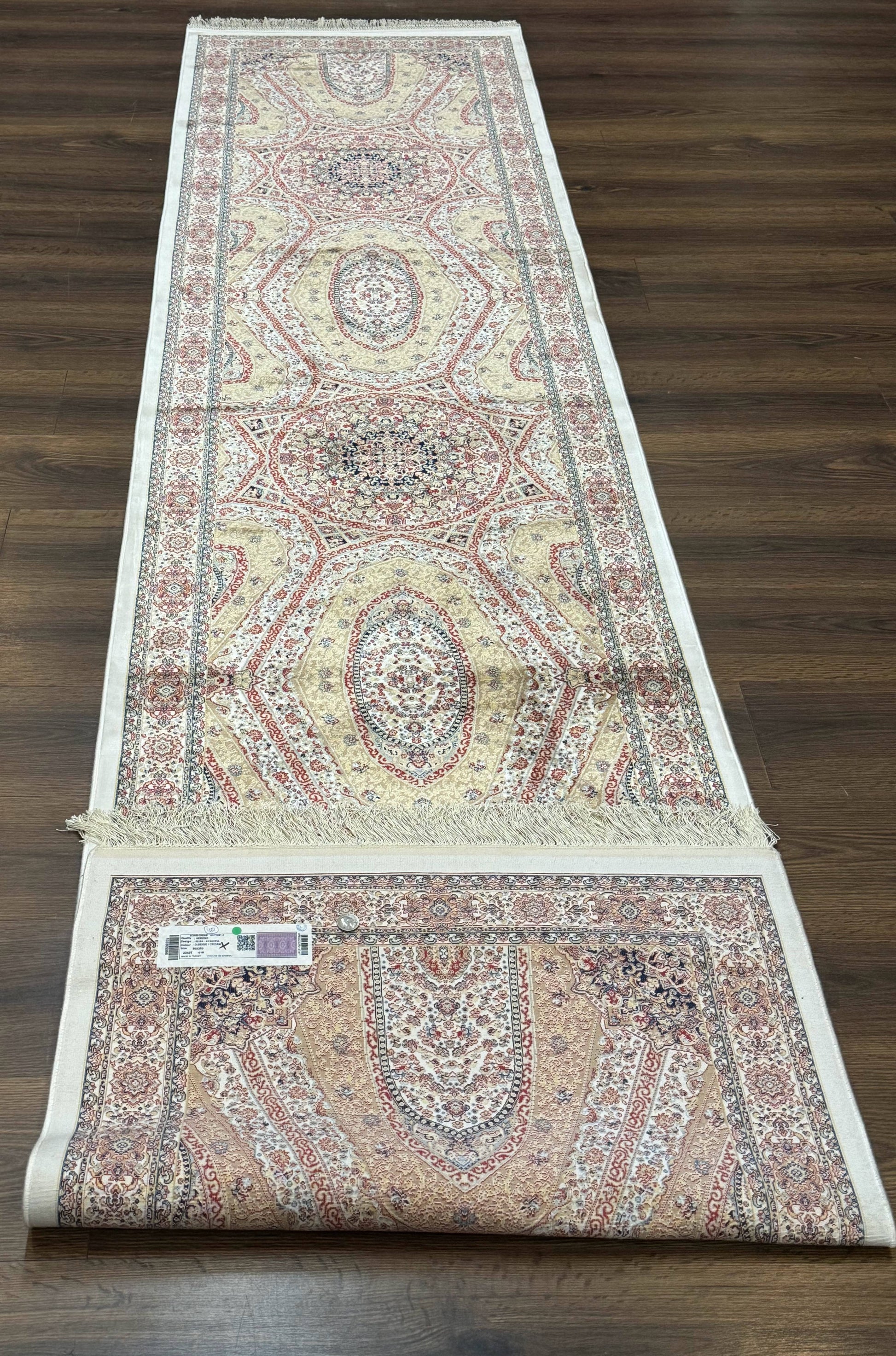 Turkish Silk Runner Rug 2.6 x 12, Hereke Mamluk Runner, Bamboo Silk, New - Nuvé
