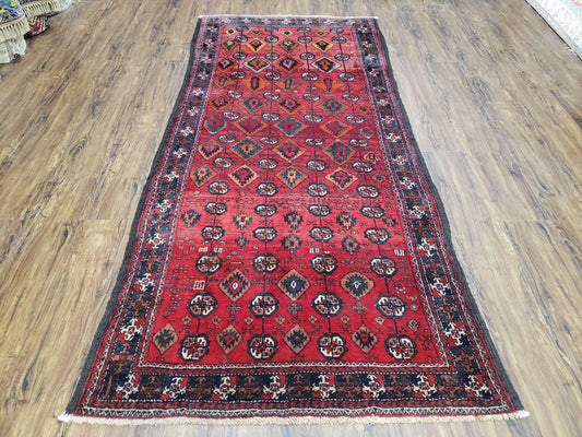 4 x 8 Handmade Baluch Afghan Turkoman Tribal Wool Rug Organic Dyes 8x4 Carpet - Nuvé