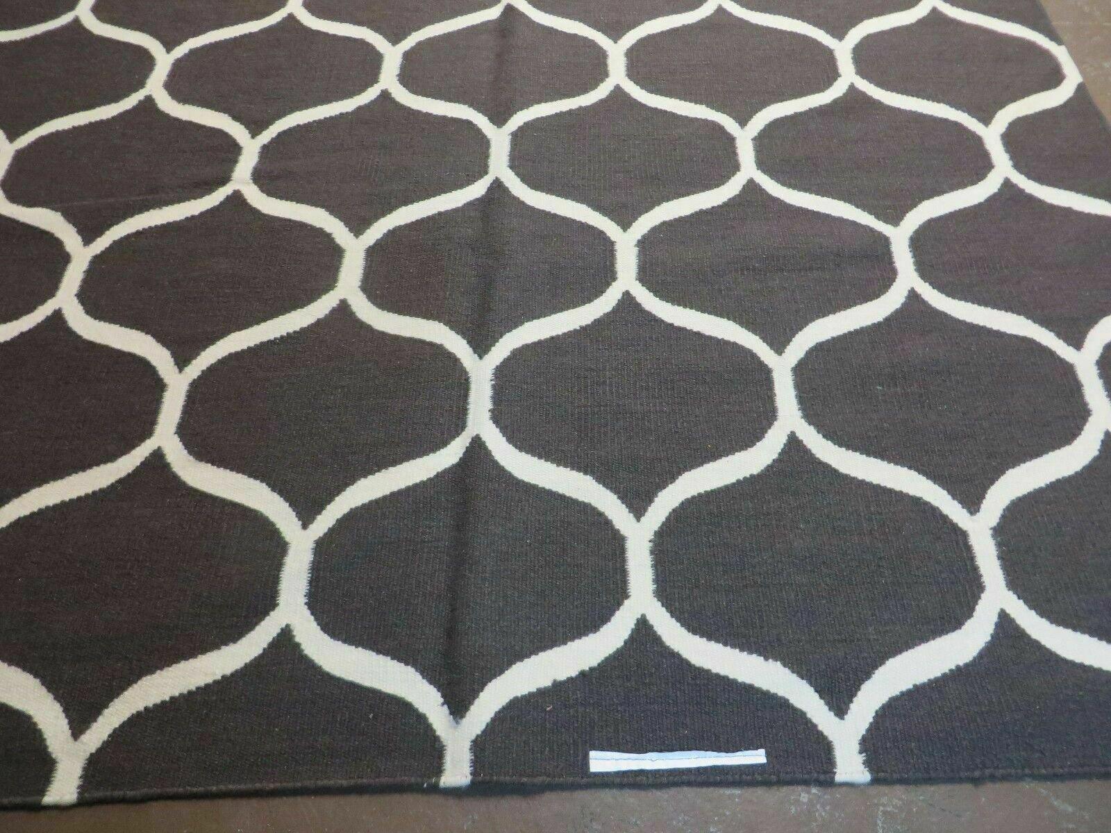 5' X 8' Modern Contemporary Hand Made Flat Weave Wool Rug Veg Dyes Nice - Nuvé